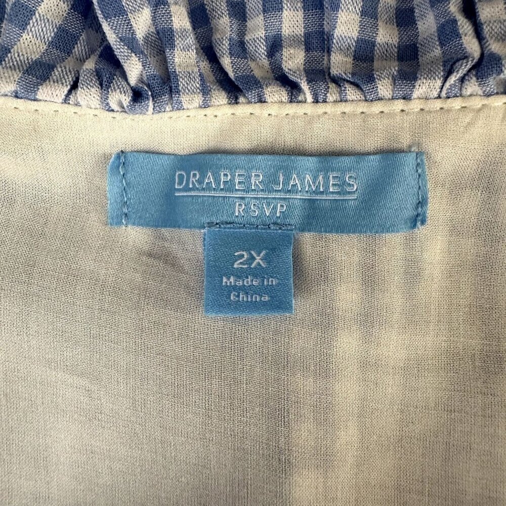 Draper James Blue Gingham Midi Dress - Picture 7 of 13